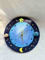 Handmade Galaxy Starry Sky Crochet Wall Clock Best Gift - Image 5