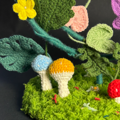 Crochet leaf pattern for serrated forest leaf with wire