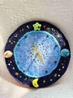 Handmade Galaxy Starry Sky Crochet Wall Clock Best Gift - Image 3