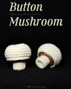 Handmade white and brown crochet mushroom pattern