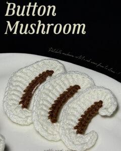 Handmade white and brown crochet mushroom pattern