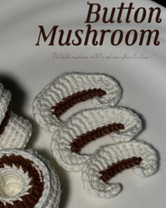 Handmade white and brown crochet mushroom pattern